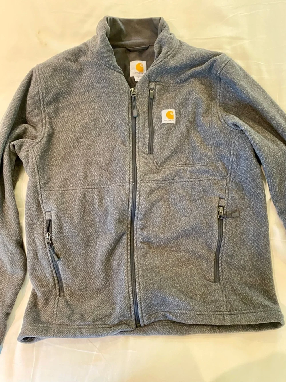 Carhartt Men's Dark Heather Gray Zip-Up Fleece Jacket - Picture 3 of 3